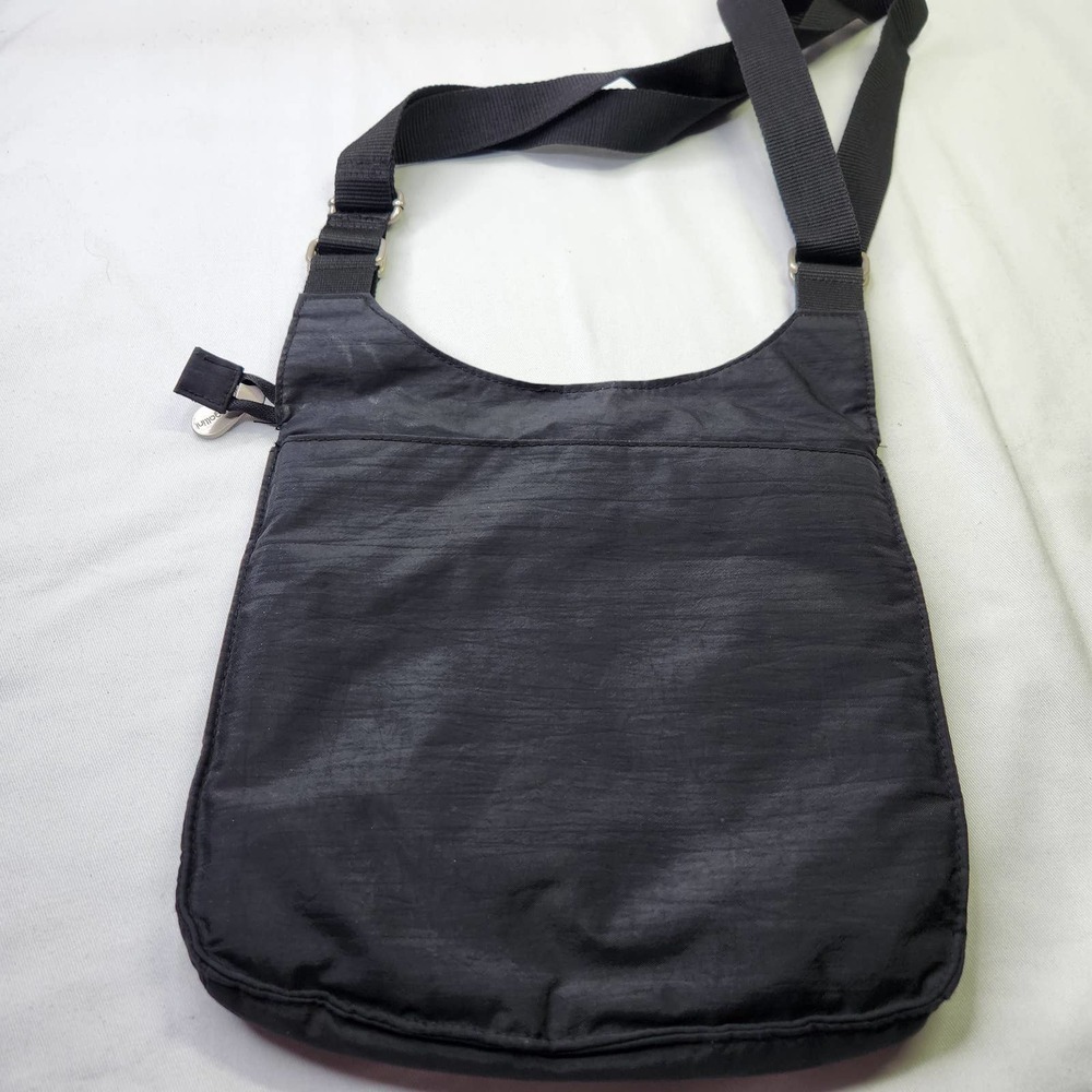 Baggallini Zipper Pocket Crossbody Black Adjustable Strap Lightweight Hobo Bag - Picture 2 of 9